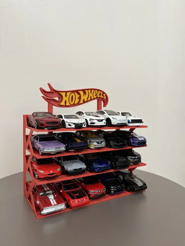 hotwheels 1/64 Ölçek Model Araç Standı 20 Araçlık Koleksiyon Sergileme Rafı 2