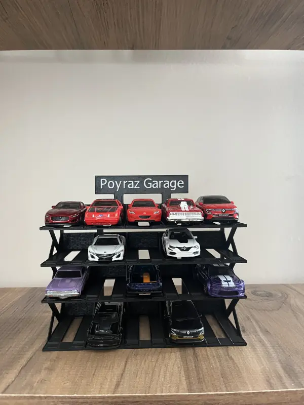 20 Araçlık Kişiye Özel Diecast Garaj Standı (1/64 Ölçek Uyumlu) - Siyah - Görsel 2