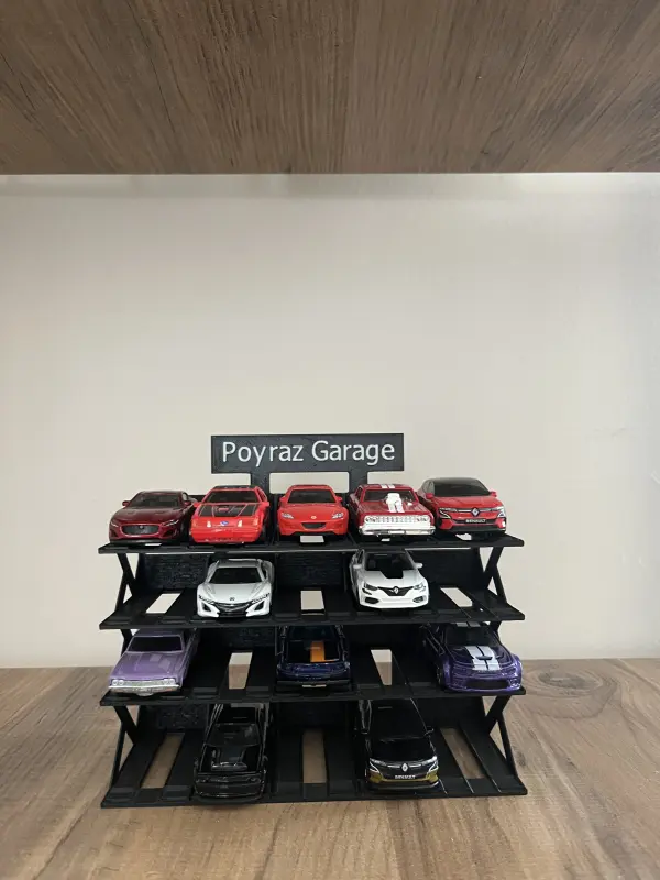20 Araçlık Kişiye Özel Diecast Garaj Standı (1/64 Ölçek Uyumlu) - Siyah - Görsel 6