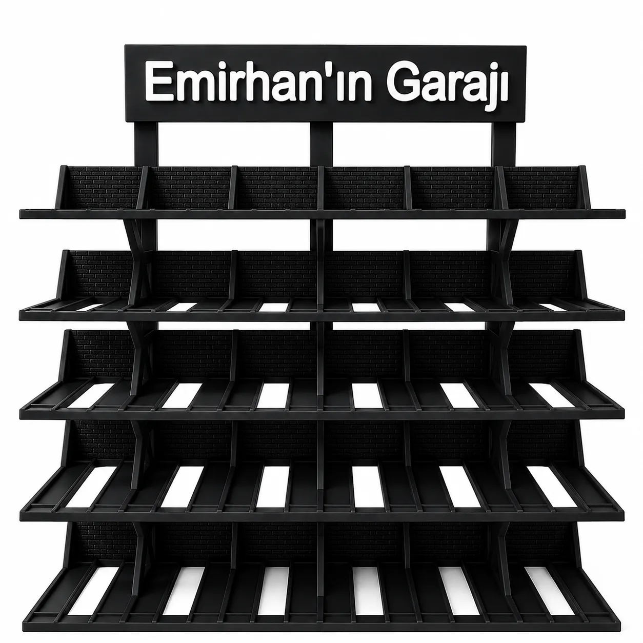 30 Araçlık Kişiye Özel  Diecast Garaj Standı (1/64 Ölçek Uyumlu) - Siyah