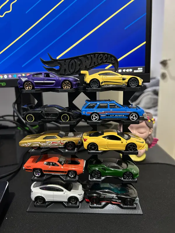 hotwheels 1/64 Ölçek Model Araç Standı 10 Araçlık Koleksiyon Sergileme Rafı 1