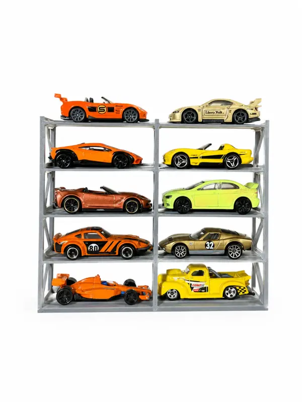 1/64 Diecast Model Araç Standı – 10 Araçlık Garaj Rafı 1