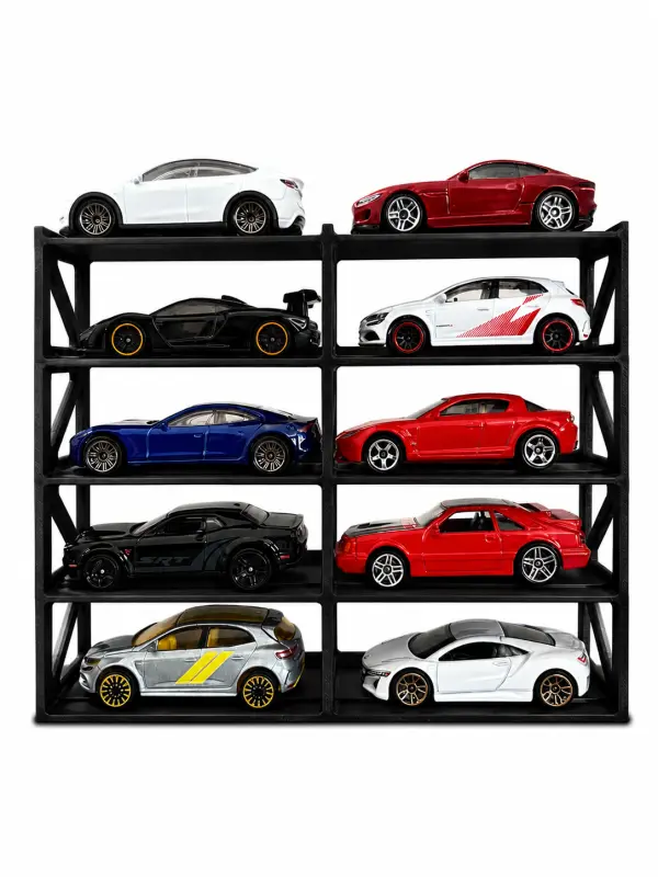 1/64 Diecast Model Araç Standı – 10 Araçlık Garaj Rafı 1