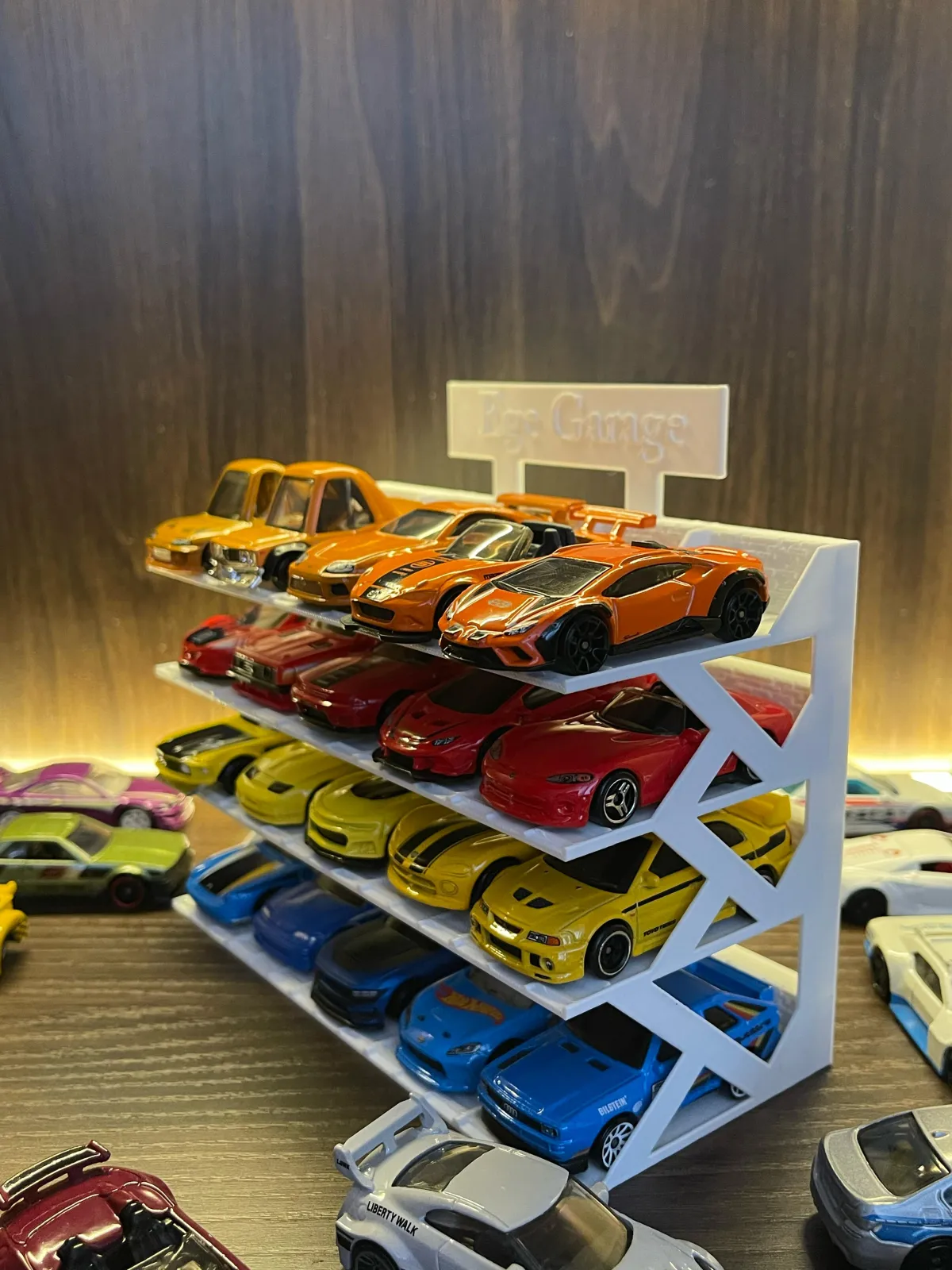 20 Araçlık Kişisel Tasarım Hotwheels Stand Beyaz - Görsel 2