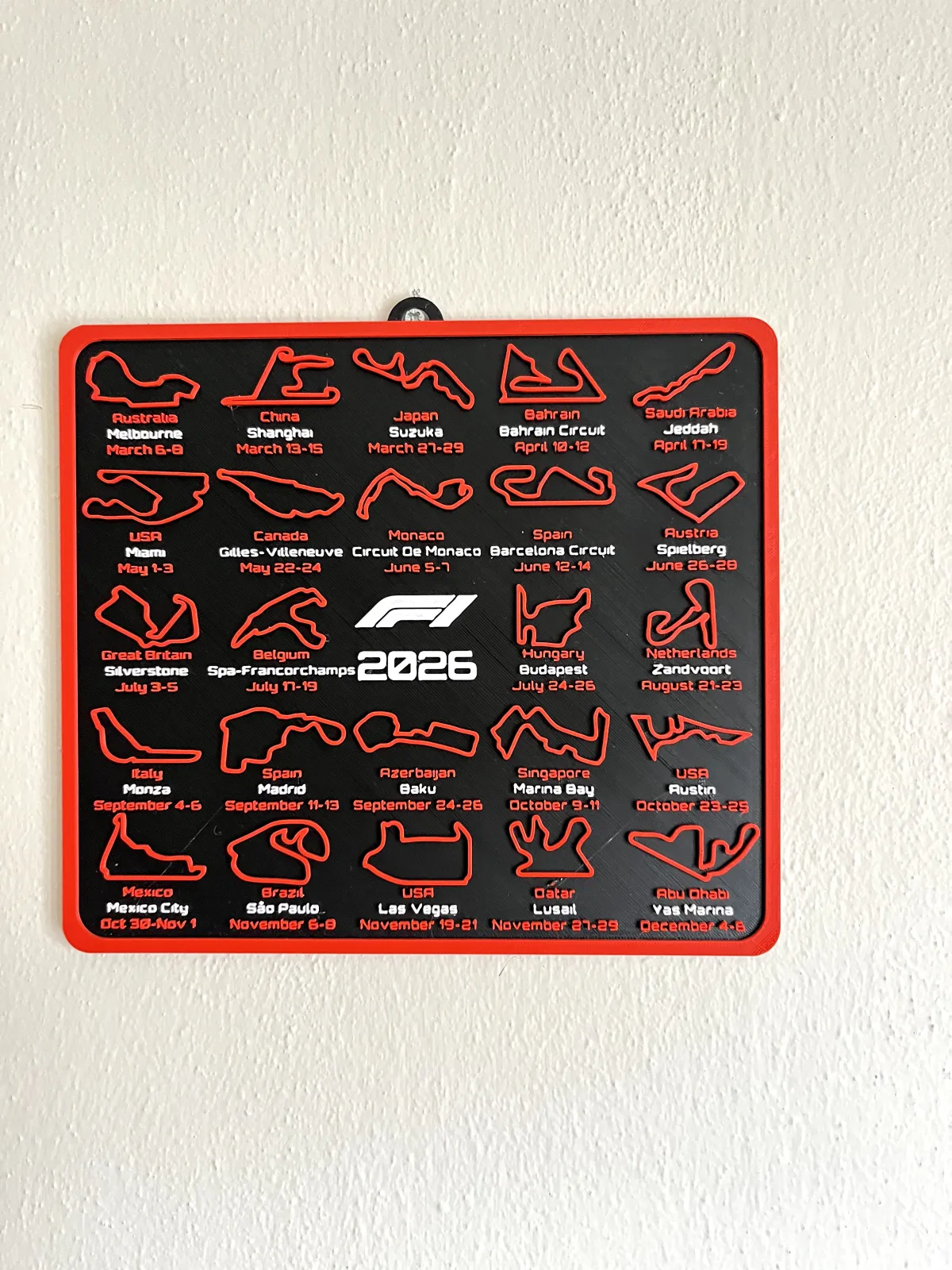 F1 2026 Pist Takvimi Tablosu - Görsel 1