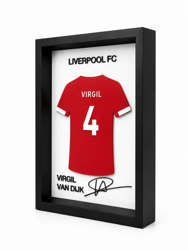 Liverpool Virgil Van Dijk İmzalı Forma Çerçevesi 3